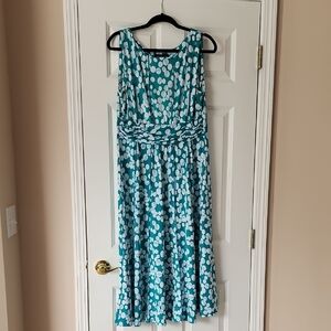 Perceptions Green Polka Dot Sleeveless Dress
